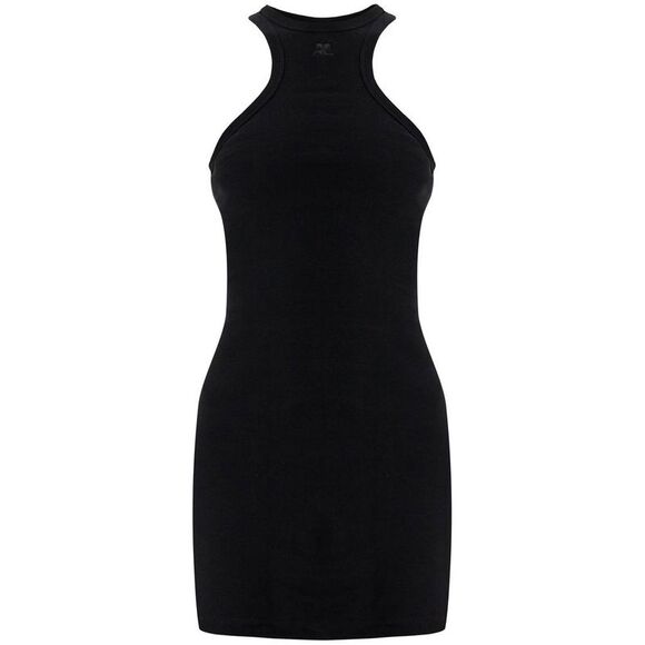 COURREGES Ribbed Cut-Out Mini Dress Women BLACK Dresses COURREGES Ribbed Cut-Out Mini Dress Women BLACK Dresses